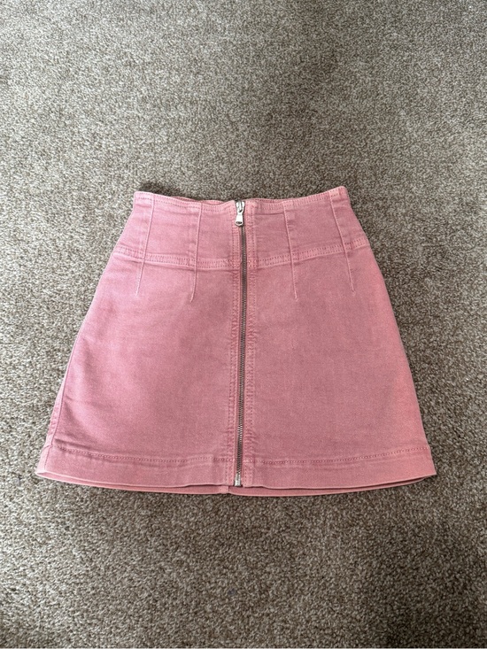 Free People Dresses & Skirts - Pink Front-Zip A-Line Skirt